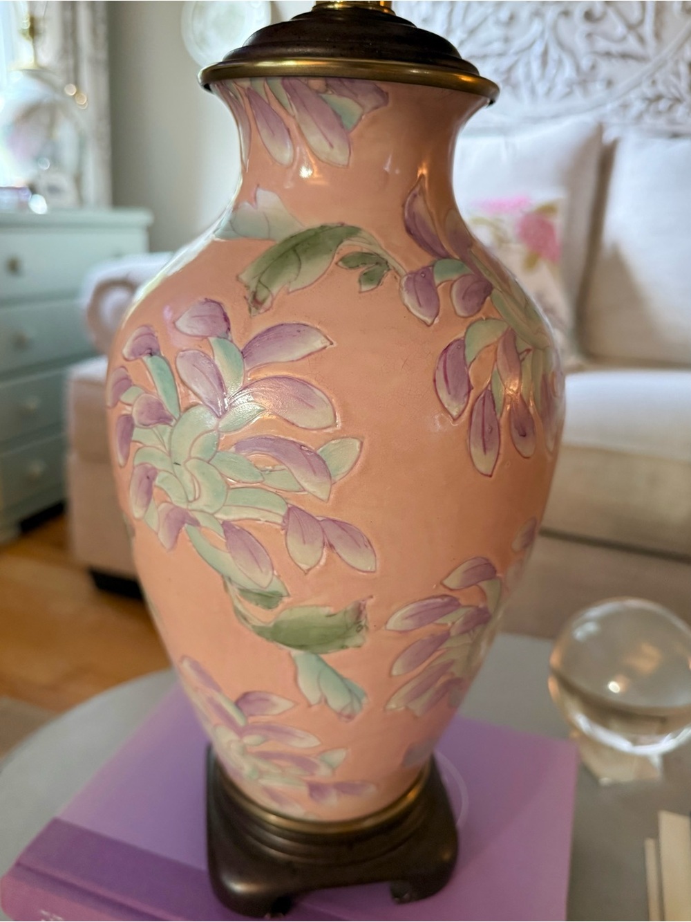 Vintage Ethan Allen floral lamp